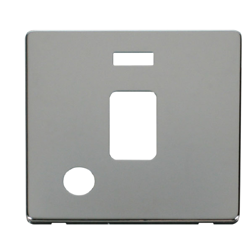 Scolmore SCP323CH - 20A DP Switch With Flex Outlet + Neon Cover Plate - Chrome Definity Scolmore - Sparks Warehouse