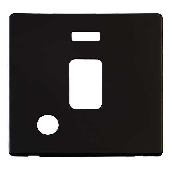 Scolmore SCP323MB - 20A DP Switch With Flex Outlet + Neon Cover Plate - Matt Black Definity Scolmore - Sparks Warehouse