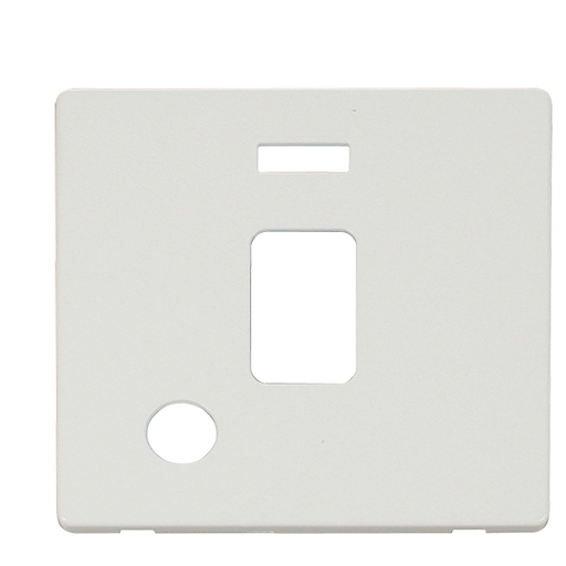Scolmore SCP323MW - 20A DP Switch With Flex Outlet + Neon Cover Plate - Metal White Definity Scolmore - Sparks Warehouse