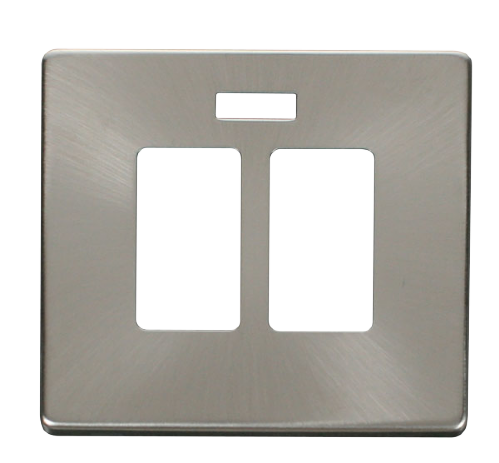 Scolmore SCP324BS - 20A Sink Bath Switch With Neon Cover Plate - Brushed Stainless Definity Scolmore - Sparks Warehouse