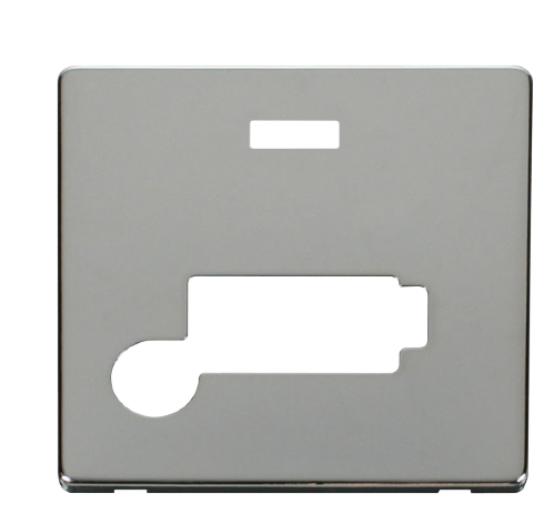 Scolmore SCP350CH - Connection Unit With Flex Outlet (Lockable) Cover Plate - Chrome Definity Scolmore - Sparks Warehouse