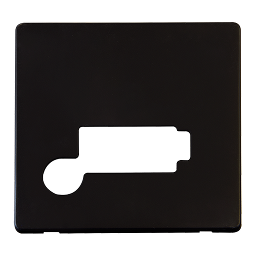 Scolmore SCP350MB - Connection Unit With Flex Outlet (Lockable) Cover Plate - Matt Black Definity Scolmore - Sparks Warehouse