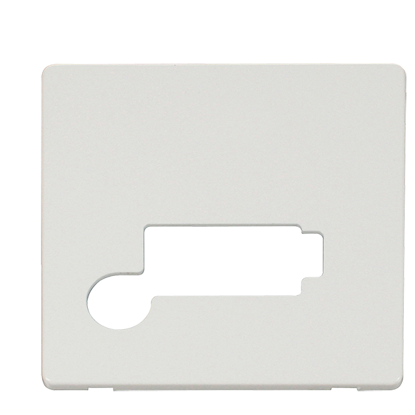 Scolmore SCP350MW - Connection Unit With Flex Outlet (Lockable) Cover Plate - Metal White Definity Scolmore - Sparks Warehouse