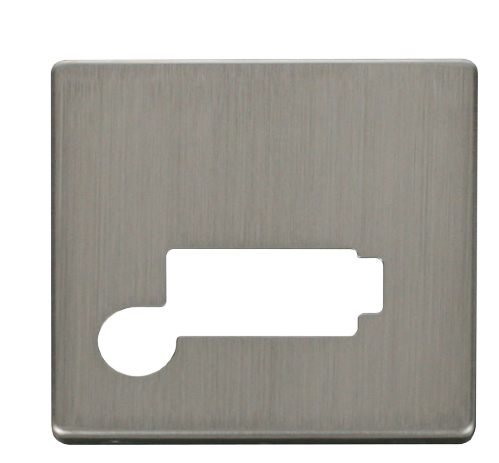 Scolmore SCP350SS - Connection Unit With Flex Outlet (Lockable) Cover Plate - Stainless Steel Definity Scolmore - Sparks Warehouse