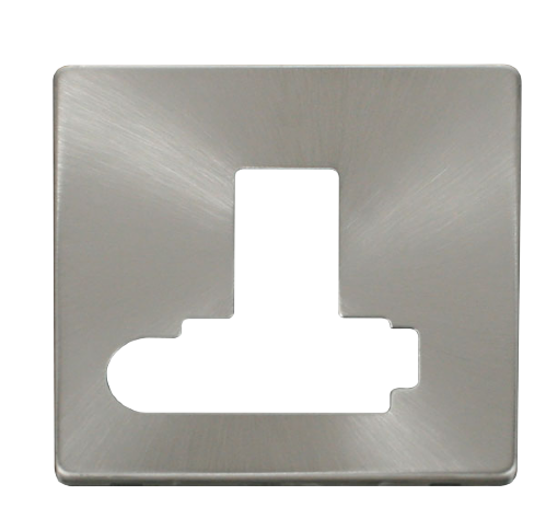 Scolmore SCP351BS - Switched Conn. Unit With Flex Outlet (Lockable) Cover Plate - Br. Stainless Definity Scolmore - Sparks Warehouse