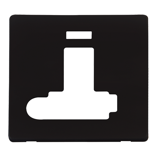 Scolmore SCP352MB - Switched Conn. Unit With F/O & Neon (Lockable) Cover Plate - Matt Black Definity Scolmore - Sparks Warehouse