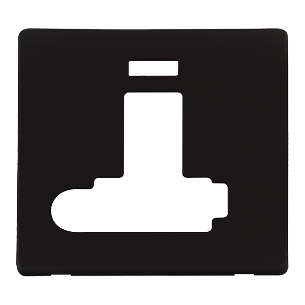 Scolmore SCP352MB - Switched Conn. Unit With F/O & Neon (Lockable) Cover Plate - Matt Black Definity Scolmore - Sparks Warehouse