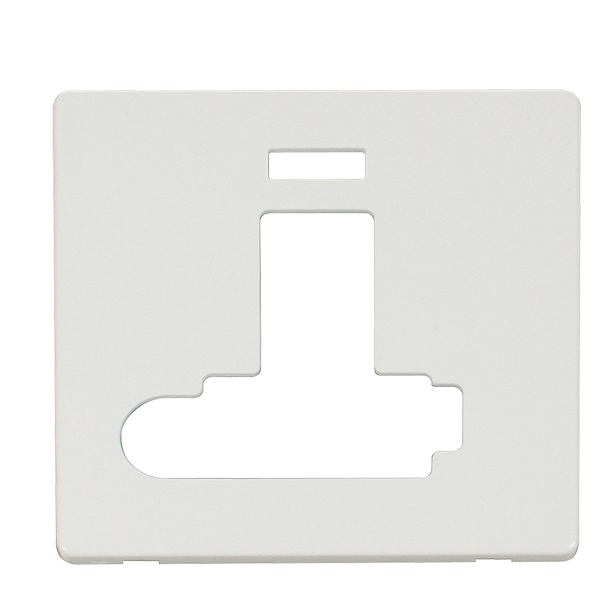 Scolmore SCP352MW - Switched Conn. Unit With F/O & Neon (Lockable) Cover Plate - Metal White Definity Scolmore - Sparks Warehouse