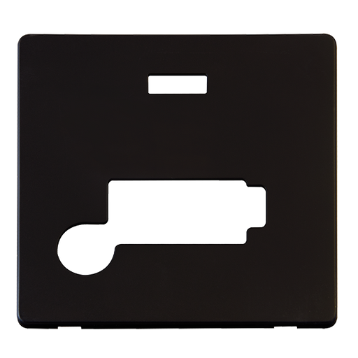 Scolmore SCP353MB - Conn. Unit With Flex Outlet & Neon (Lockable) Cover Plate - Matt Black Definity Scolmore - Sparks Warehouse