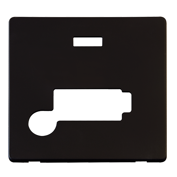Scolmore SCP353MB - Conn. Unit With Flex Outlet & Neon (Lockable) Cover Plate - Matt Black Definity Scolmore - Sparks Warehouse