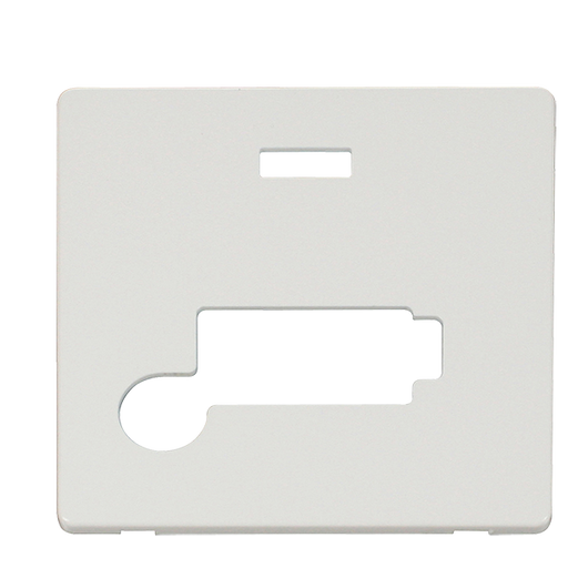 Scolmore SCP353MW - Conn. Unit With Flex Outlet & Neon (Lockable) Cover Plate - Metal White Definity Scolmore - Sparks Warehouse