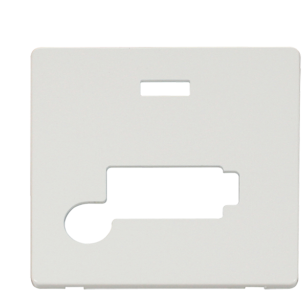Scolmore SCP353MW - Conn. Unit With Flex Outlet & Neon (Lockable) Cover Plate - Metal White Definity Scolmore - Sparks Warehouse