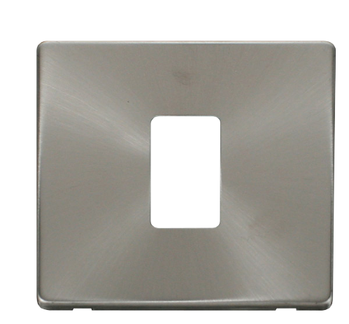Scolmore SCP401BS - 1 Gang Single Aperture Cover Plate - Brushed Stainless Definity Scolmore - Sparks Warehouse