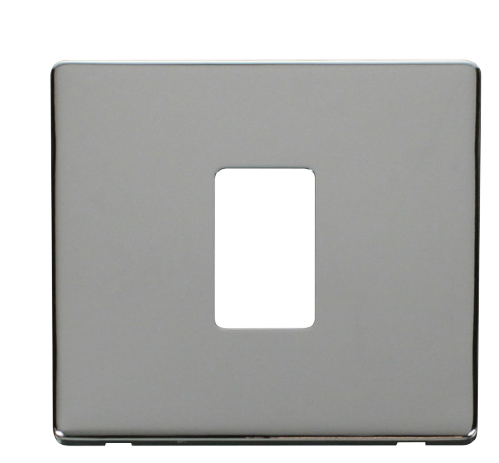Scolmore SCP401CH - 1 Gang Single Aperture Cover Plate - Chrome Definity Scolmore - Sparks Warehouse