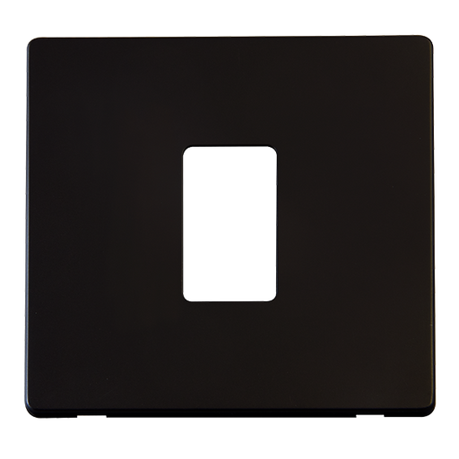 Scolmore SCP401MB - 1 Gang Single Aperture Cover Plate - Matt Black Definity Scolmore - Sparks Warehouse
