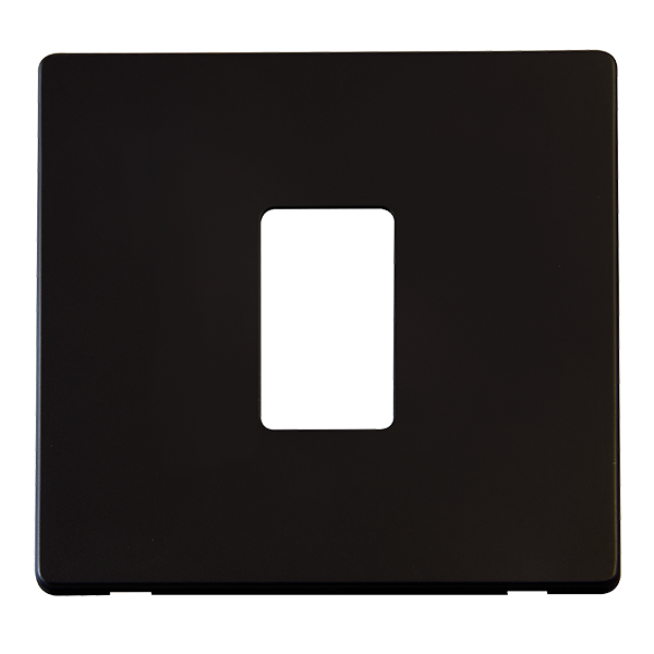 Scolmore SCP401MB - 1 Gang Single Aperture Cover Plate - Matt Black Definity Scolmore - Sparks Warehouse