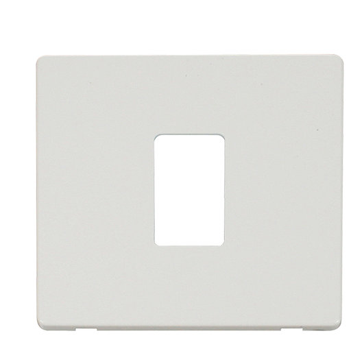 Scolmore SCP401MW - 1 Gang Single Aperture Cover Plate - Metal White Definity Scolmore - Sparks Warehouse