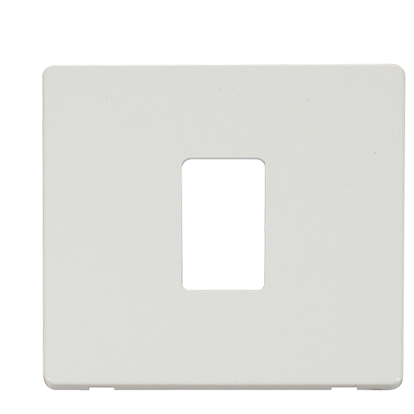 Scolmore SCP401MW - 1 Gang Single Aperture Cover Plate - Metal White Definity Scolmore - Sparks Warehouse