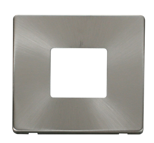 Scolmore SCP402BS - 1 Gang Twin Aperture Cover Plate - Brushed Stainless Definity Scolmore - Sparks Warehouse