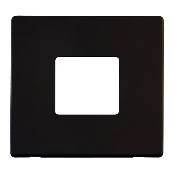 Scolmore SCP402MB - 1 Gang Twin Aperture Cover Plate - Matt Black Definity Scolmore - Sparks Warehouse