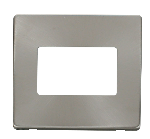Scolmore SCP403BS - 1 Gang Triple Aperture Cover Plate - Brushed Stainless Definity Scolmore - Sparks Warehouse