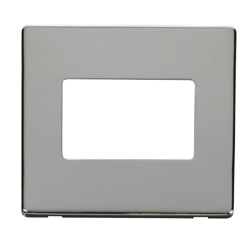 Scolmore SCP403CH - 1 Gang Triple Aperture Cover Plate - Chrome Definity Scolmore - Sparks Warehouse