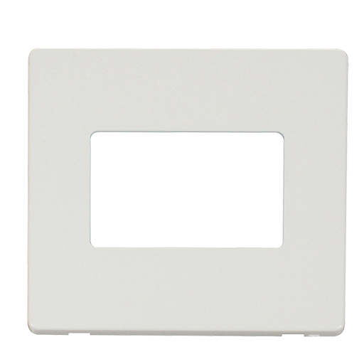 Scolmore SCP403MW - 1 Gang Triple Aperture Cover Plate - Metal White Definity Scolmore - Sparks Warehouse