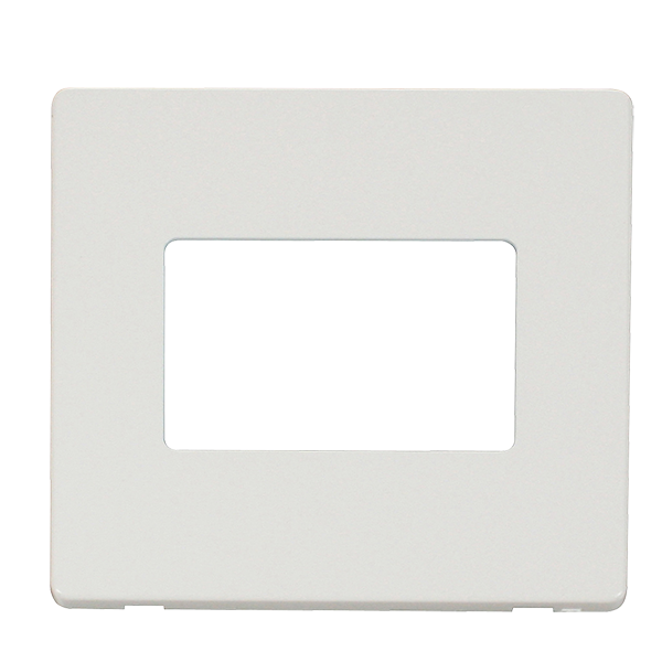 Scolmore SCP403MW - 1 Gang Triple Aperture Cover Plate - Metal White Definity Scolmore - Sparks Warehouse