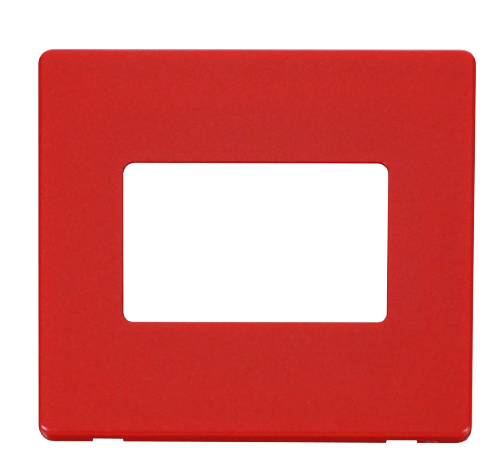Scolmore SCP403RD - 1 Gang Triple Aperture Cover Plate - Red Definity Scolmore - Sparks Warehouse