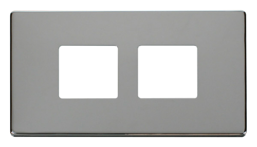 Scolmore SCP404CH - 2 Gang (2 x 2) Aperture Cover Plate - Chrome Definity Scolmore - Sparks Warehouse