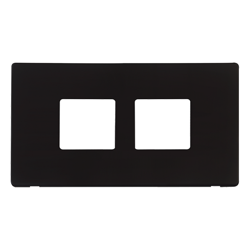 Scolmore SCP404MB - 2 Gang (2 x 2) Aperture Cover Plate - Matt Black Definity Scolmore - Sparks Warehouse