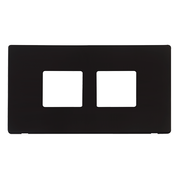 Scolmore SCP404MB - 2 Gang (2 x 2) Aperture Cover Plate - Matt Black Definity Scolmore - Sparks Warehouse