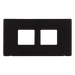 Scolmore SCP404MB - 2 Gang (2 x 2) Aperture Cover Plate - Matt Black Definity Scolmore - Sparks Warehouse