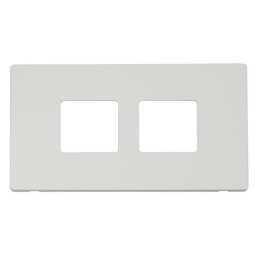 Scolmore SCP404MW - 2 Gang (2 x 2) Aperture Cover Plate - Metal White Definity Scolmore - Sparks Warehouse