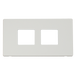 Scolmore SCP404MW - 2 Gang (2 x 2) Aperture Cover Plate - Metal White Definity Scolmore - Sparks Warehouse