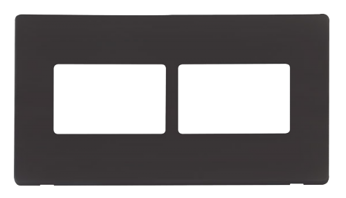 Scolmore SCP406BK - 2 Gang (2 x 3) Aperture Cover Plate - Black Definity Scolmore - Sparks Warehouse