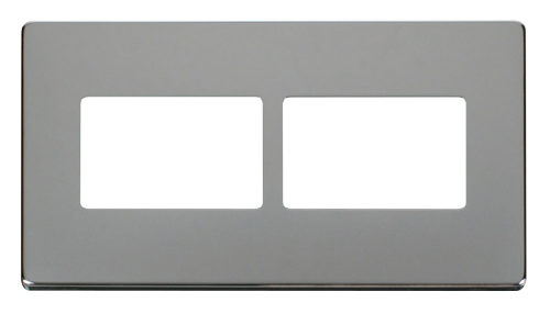 Scolmore SCP406CH - 2 Gang (2 x 3) Aperture Cover Plate - Chrome Definity Scolmore - Sparks Warehouse