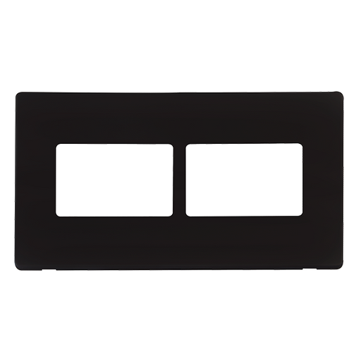 Scolmore SCP406MB - 2 Gang (2 x 3) Aperture Cover Plate - Matt Black Definity Scolmore - Sparks Warehouse