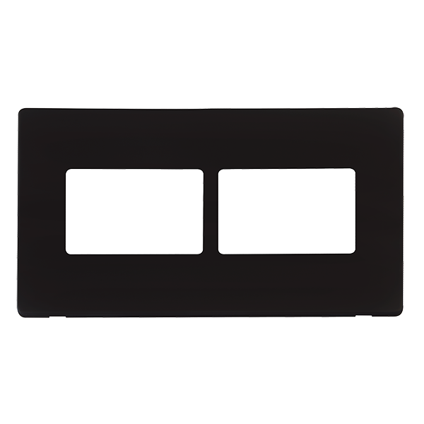 Scolmore SCP406MB - 2 Gang (2 x 3) Aperture Cover Plate - Matt Black Definity Scolmore - Sparks Warehouse