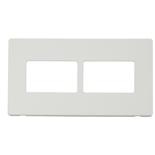Scolmore SCP406MW - 2 Gang (2 x 3) Aperture Cover Plate - Metal White Definity Scolmore - Sparks Warehouse