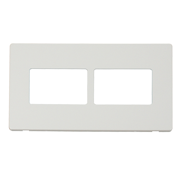 Scolmore SCP406MW - 2 Gang (2 x 3) Aperture Cover Plate - Metal White Definity Scolmore - Sparks Warehouse