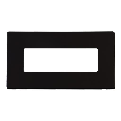 Scolmore SCP426MB - 2 Gang (6 In-Line) Aperture Cover Plate - Matt Black Definity Scolmore - Sparks Warehouse