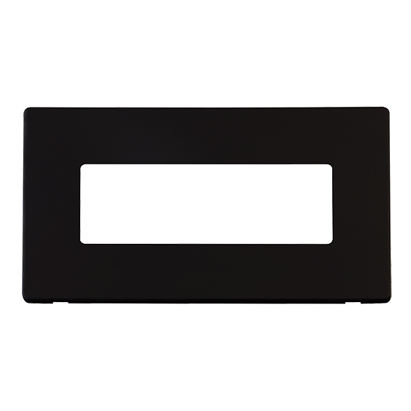 Scolmore SCP426MB - 2 Gang (6 In-Line) Aperture Cover Plate - Matt Black Definity Scolmore - Sparks Warehouse