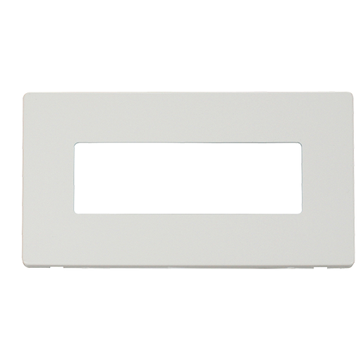 Scolmore SCP426MW - 2 Gang (6 In-Line) Aperture Cover Plate - Metal White Definity Scolmore - Sparks Warehouse