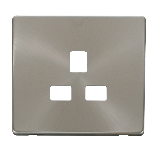 Scolmore SCP430BS - 1 Gang 13A Socket Cover Plate - Brushed Stainless Definity Scolmore - Sparks Warehouse
