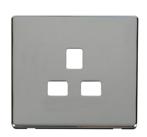 Scolmore SCP430CH - 1 Gang 13A Socket Cover Plate - Chrome Definity Scolmore - Sparks Warehouse