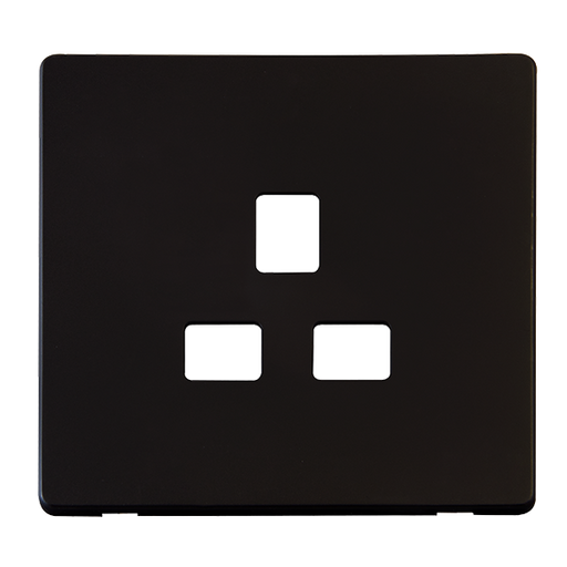 Scolmore SCP430MB - 1 Gang 13A Socket Cover Plate - Matt Black Definity Scolmore - Sparks Warehouse