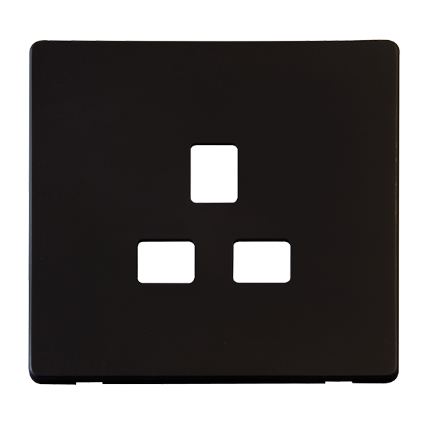 Scolmore SCP430MB - 1 Gang 13A Socket Cover Plate - Matt Black Definity Scolmore - Sparks Warehouse