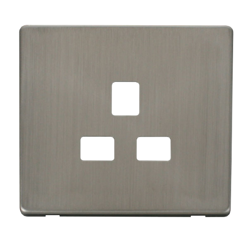 Scolmore SCP430SS - 1 Gang 13A Socket Cover Plate - Stainless Steel Definity Scolmore - Sparks Warehouse