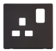 Scolmore SCP435BK - 1 Gang 13A Switched Socket Cover Plate - Black Definity Scolmore - Sparks Warehouse